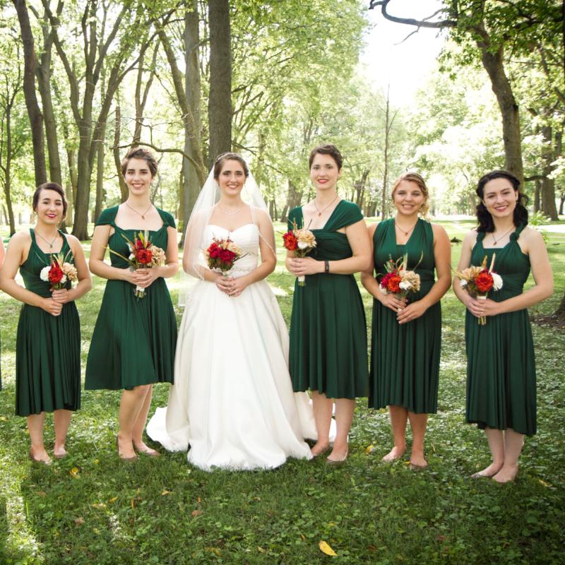 forest green bridesmaid dress